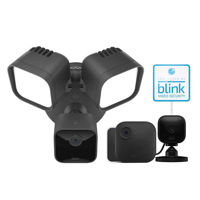 Costco Members: 3-Piece Blink Wired Floodlight Camera Bundle (White or Black)
