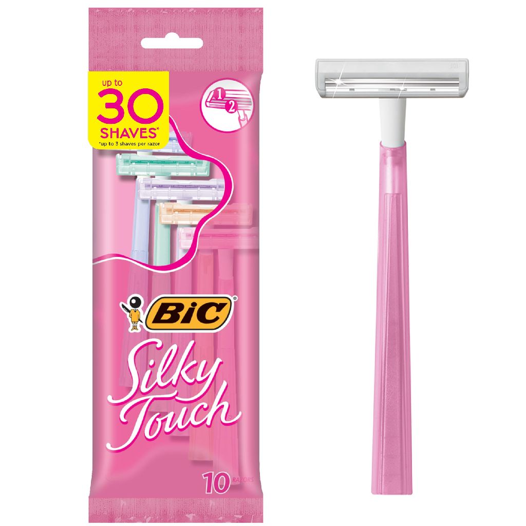 10-Count Bic Silky Touch Women's Disposable Razors With 2 Blades (Pastel) $2 + Free Shipping w/ Prime or on $35+