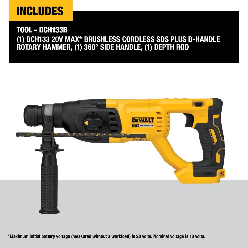 YMMV Dewalt DCH 133B 20-volt Max 1-in Sds-plus Variable Speed Cordless Rotary Hammer Drill (Bare Tool) $91.57