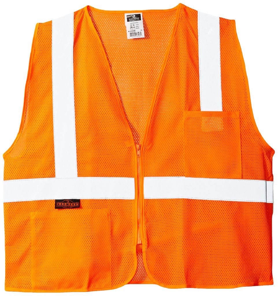 Class 2 High Visibility Vest with Zipper, Orange (Med or Large) - $1.64