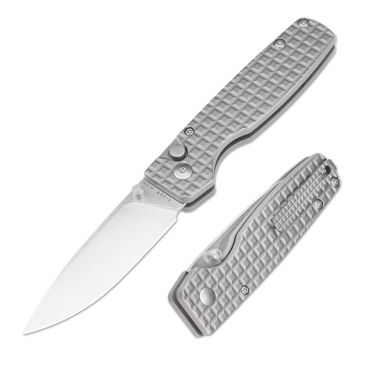 Kizer Original(XL) Knife 3.27 Inches S35VN Titanium Handle Button Opener $76.45