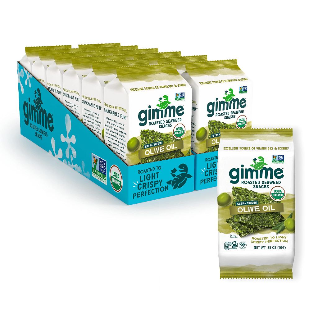 12-Count gimMe Sharing Size Organic Roasted Seaweed Sheets (Extra Virgin Olive Oil) $9.60 w/ S&S + Free Shipping w/ Prime or on $35+