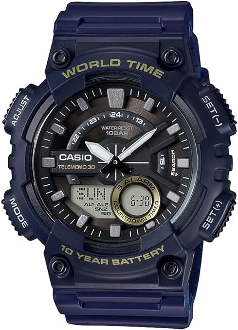 Casio Men's Heavy Duty Blue Analog - Digital Combo Watch Model: AEQ110W-2AV $25.77