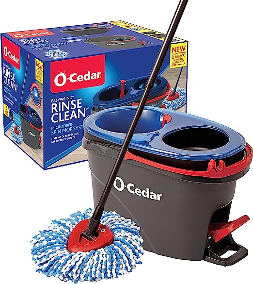 O-Cedar EasyWring RinseClean Microfiber Spin Mop & Bucket + 18-Oz Method Dish Soap