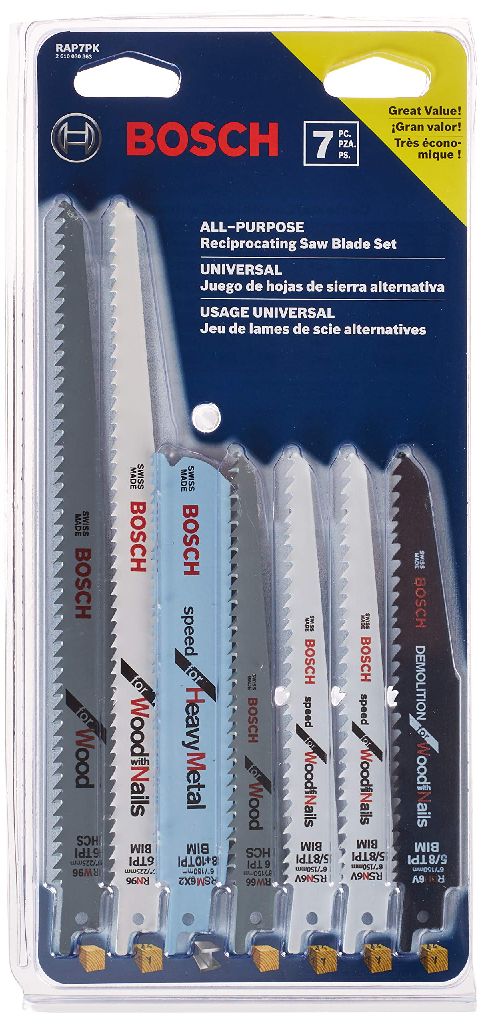 7-Piece BOSCH All-Purpose Reciprocating Saw Blade Set $10 + Free Shipping w/ Prime or on $35+
