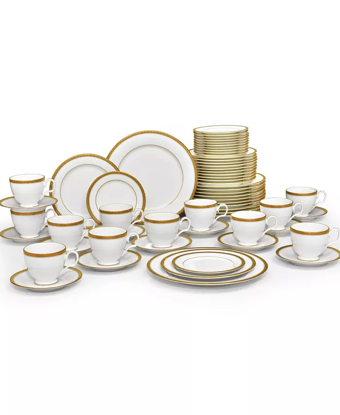 NORITAKE: Charlotta Gold 60-PC Dinnerware Set, Service for 12