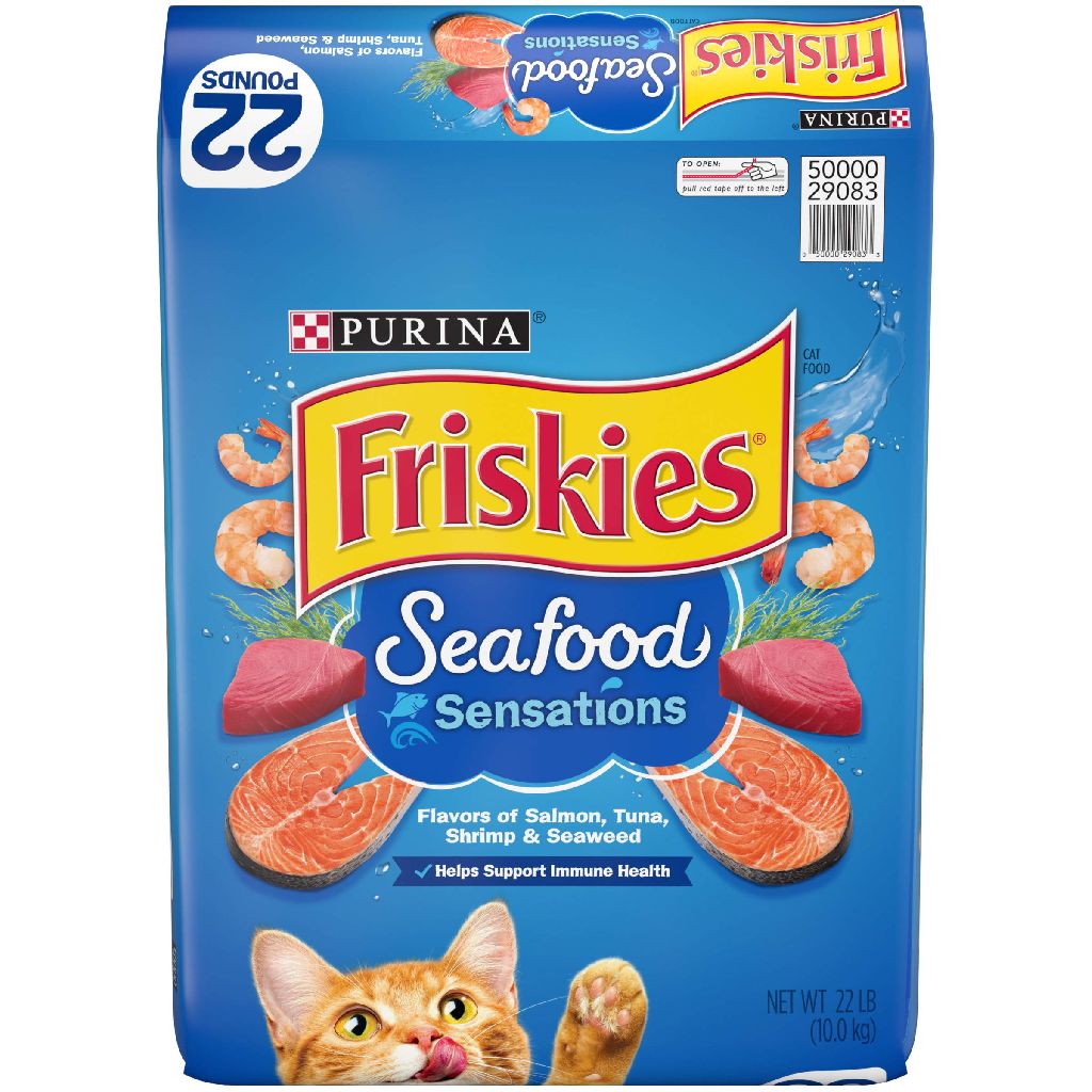 22-Lb Purina Friskies Dry Cat Food (Seafood Sensations) $15.96 w/ S&S + Free Shipping w/ Prime or on $35+