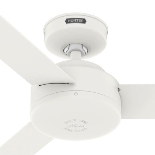 Hunter Fan 44 in Casual Matte White Indoor Ceiling Fan with 3 Blade and No Light