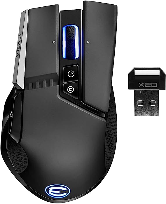 Prime Members: EVGA X20 16,000 DPI Wireless Ergonomic Gaming Mouse (Black)