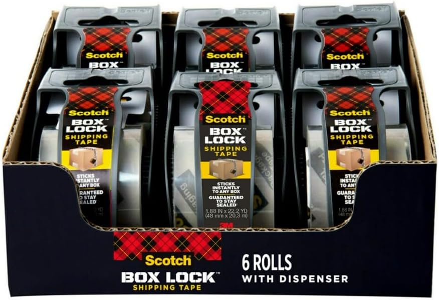 Scotch Heavy Duty Packaging Tape, 1.88" x 22.2 yd - 6 Rolls