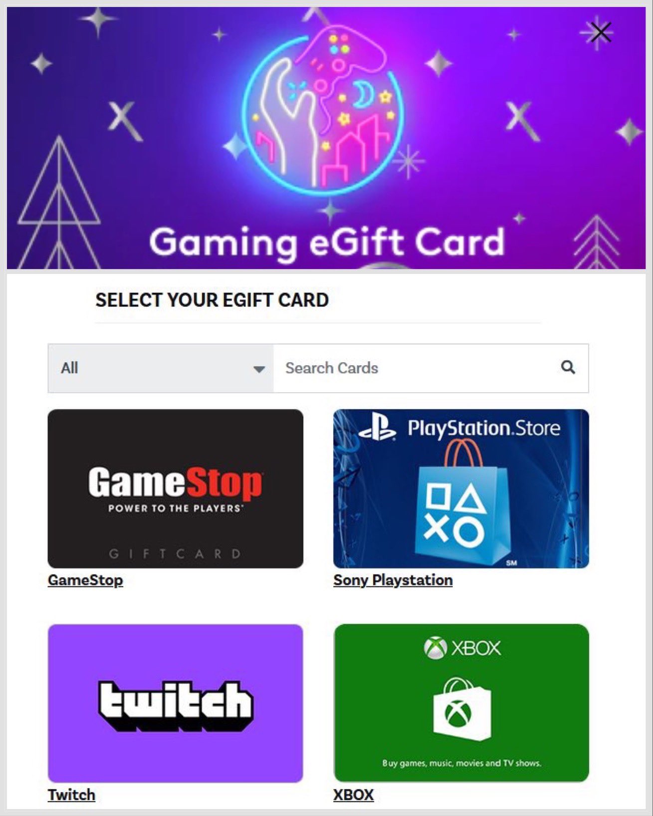 Select Xfinity Rewards Members: Get up to a $25 Gaming eGift Card