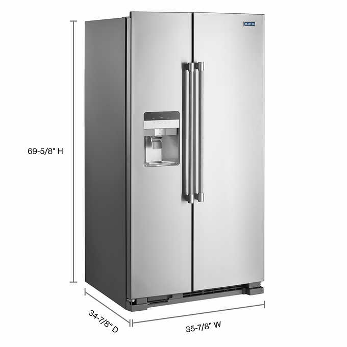Maytag 25 cu. ft. Side-by-Side Refrigerator with Exterior Ice and Water Dispenser $1100