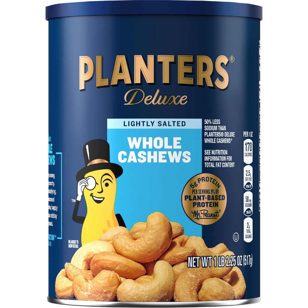 18.25-Oz Planters Deluxe Whole Cashews (Lightly Salted) 4 for $27.92 ($6.98 each) w/ S&S + Free Shipping