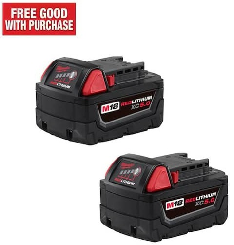 Free Tool w/ (Two pack) Milwaukee XC 5Ah Batteries $199 Home Depot