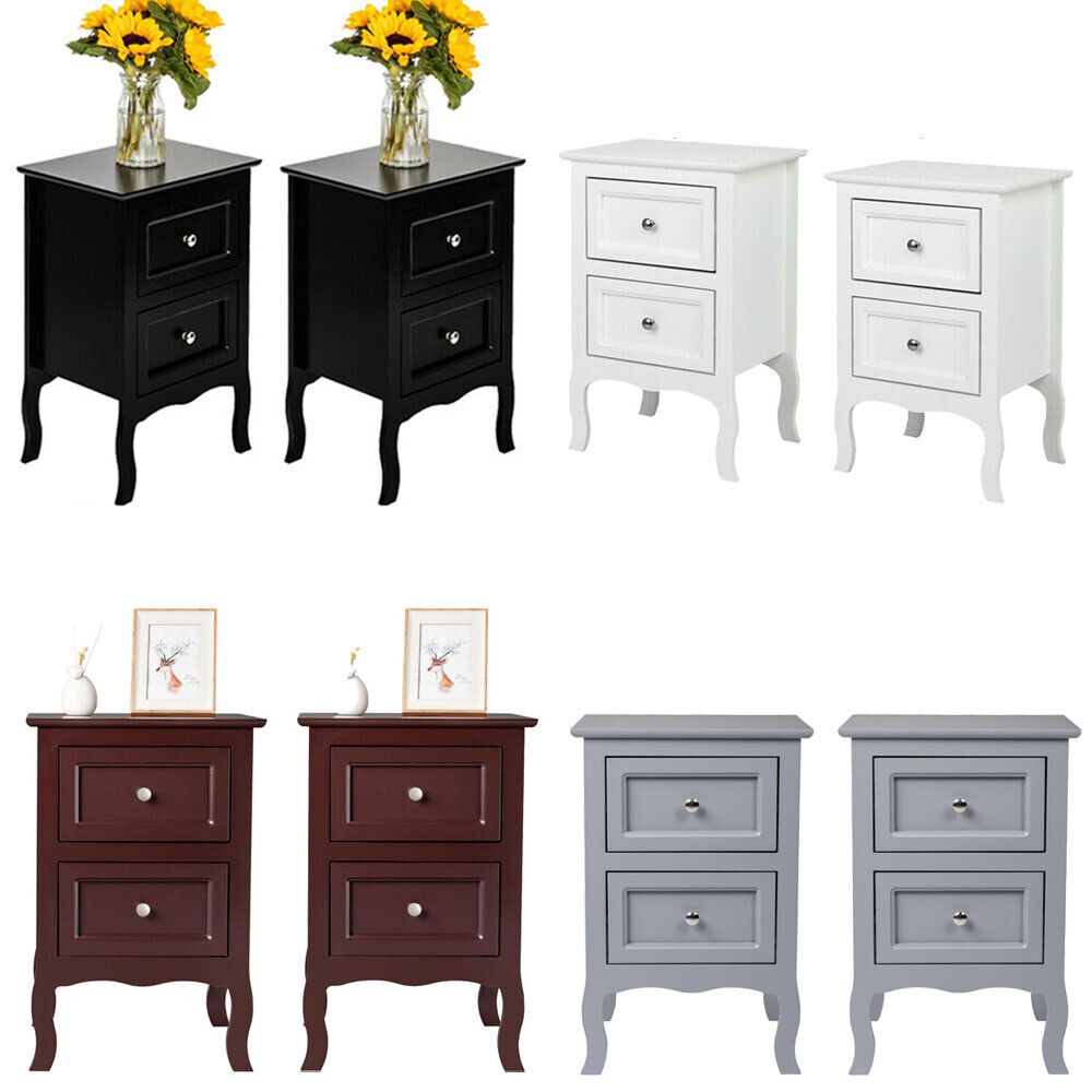 Set of 2 Bedroom Bedside Table Nightstand