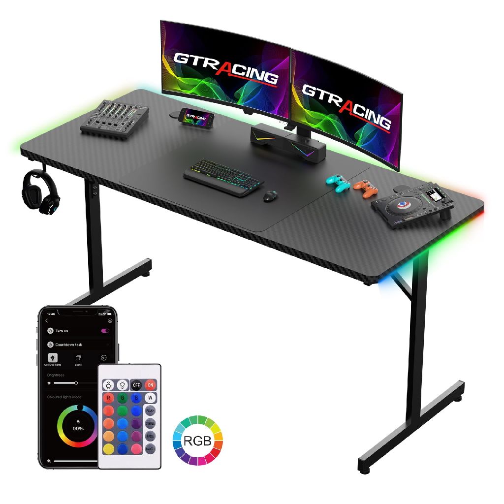 55" GTRACING Large RGB Gaming Desk $70 + Free Shipping