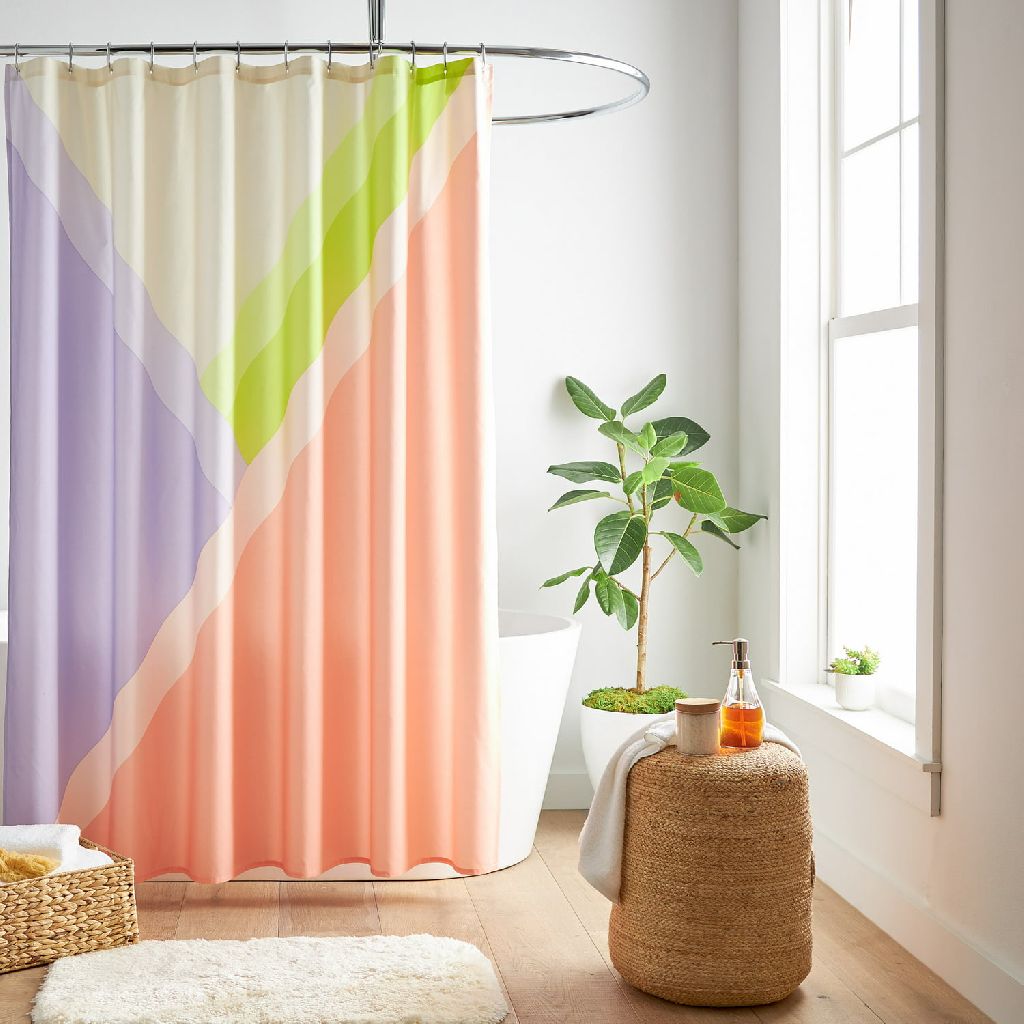 72" x 72" Mainstays Colorblock Shower Curtain (Multi) $2.75 + Free S&H w/ Walmart+ or $35+