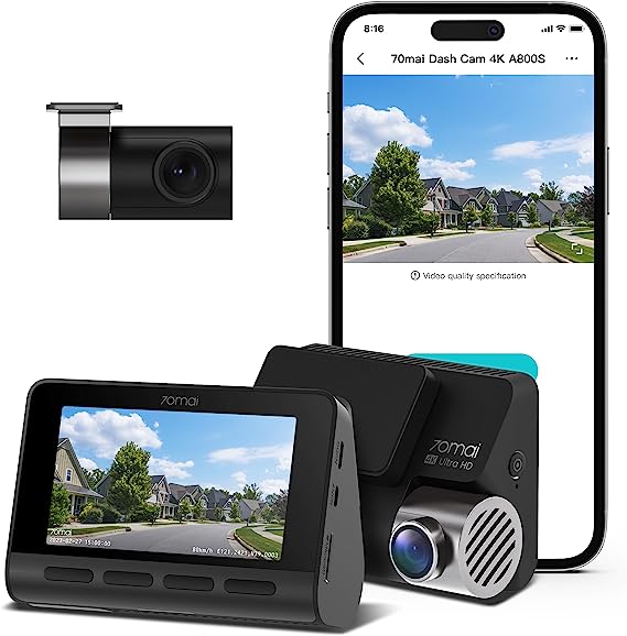 Amazon Prime Members: 70mai True 4K Dash Cam A800S with Sony IMX415 for $107.99@Amazon