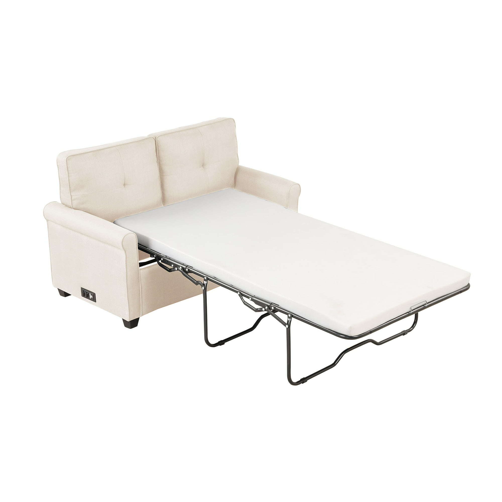 Mainstays 2-Seat Traditional Loveseat Sleeper w/ USB (Oat)