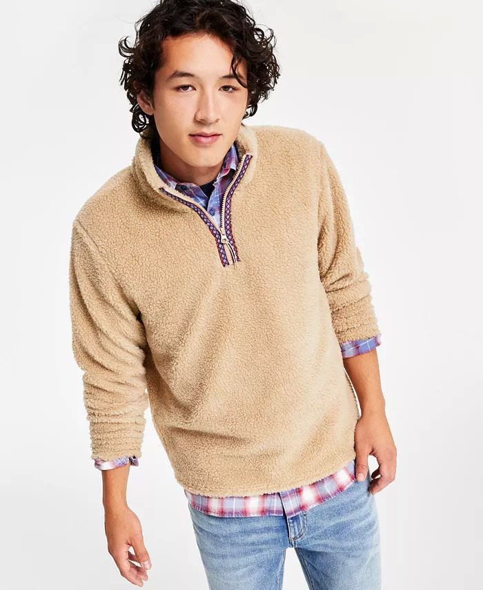 Sun + Stone Men's Dan Fleece Quarter-Zip Sweater (3 Colors) $9.96 + Free Store Pickup at Macy's or Free Shipping on $25+