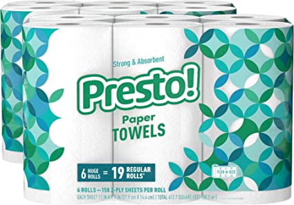 12-Count Presto! Flex-a-Size Huge Roll Paper Towels