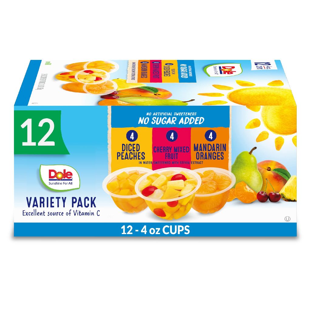 12-Count 4-Oz Dole Fruit Bowls No Sugar Added Variety Pack $5.39 w/ S&S + Free Shipping w/ Prime or on orders over $35