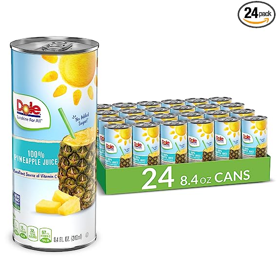24-Pack 8.4-Oz Dole 100% Pineapple Juice with Added Vitamin C