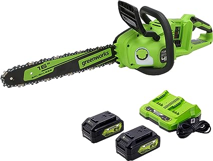 16" Greenworks 48V Cordless Chainsaw w/ 2x 4.0 Ah Batteries & Dual Port Charger