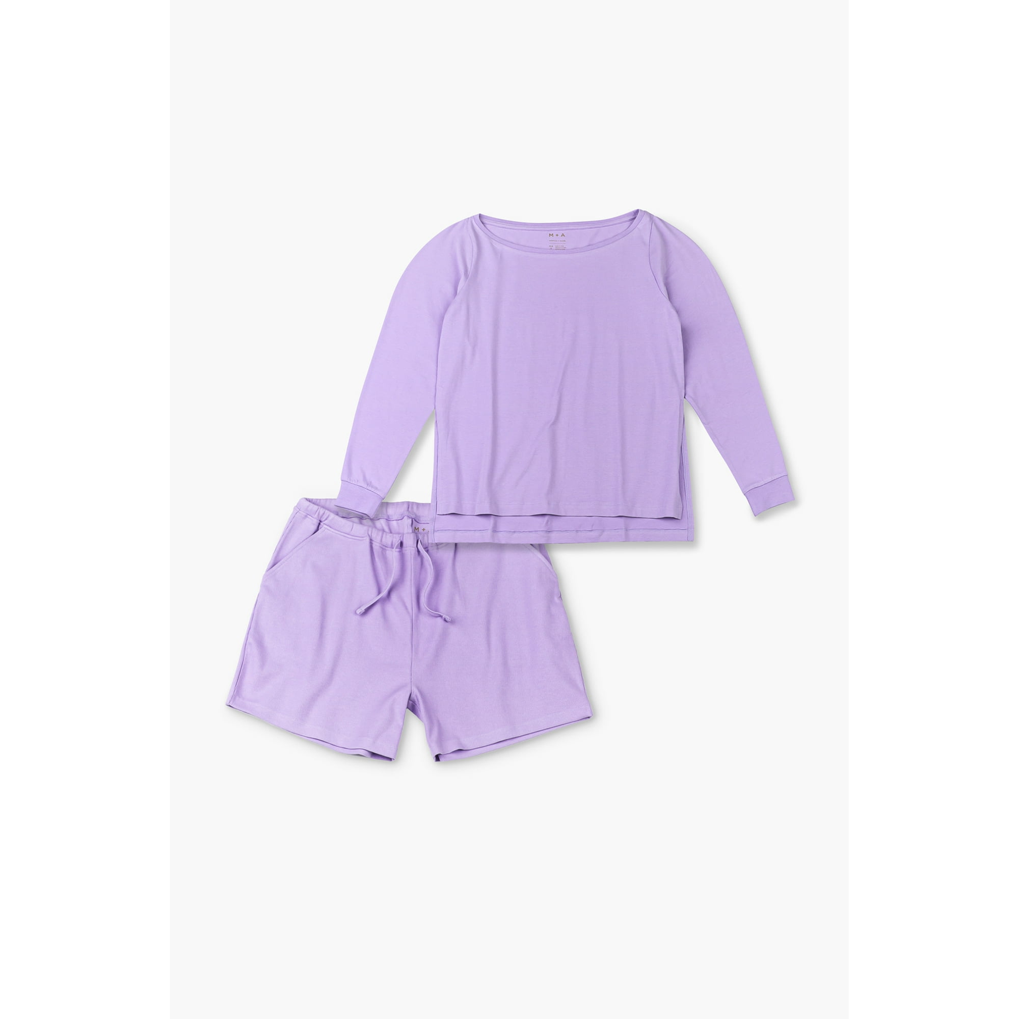 M+A by Monica + Andy Women's Maternity Organic Loungewear: Pajama Short Set or Ribbed Dress $6 & More + Free S&H w/ Walmart+ or $35+