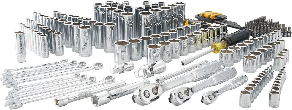 DEWALT Mechanic Tool Set, 226 Pieces, 1/4",3/8" and 1/2" Drive, with Ratchets, Sockets, hex keys and more (DWMT45226) $74.99