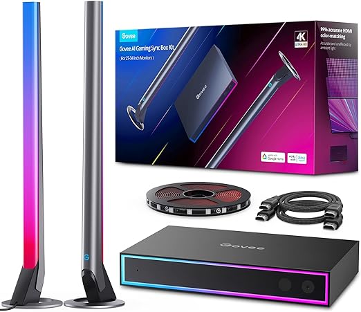 Govee AI Gaming Sync Box Kit: 2 Pack Light Bars w/ LED Light Strip $75 + Free Shipping