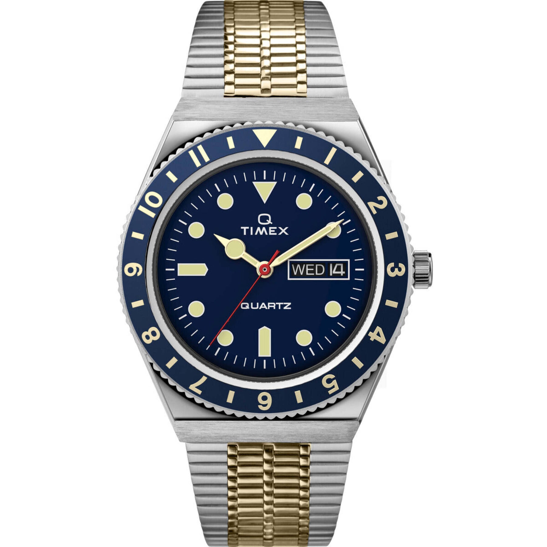 Men's Timex Q Diver Quartz Stainless Steel Watch w/ Blue Dial