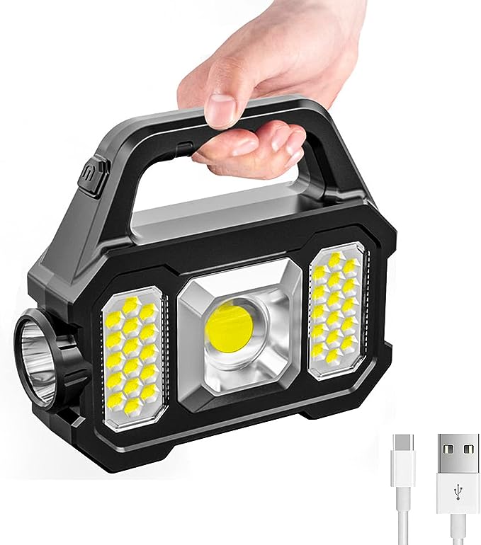 Solar Handheld Flashlight with USB Cable