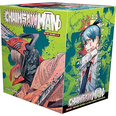 Chainsaw Man: Volumes 1-11 w/ Double Sided Poster Box Set (Paperback Books)