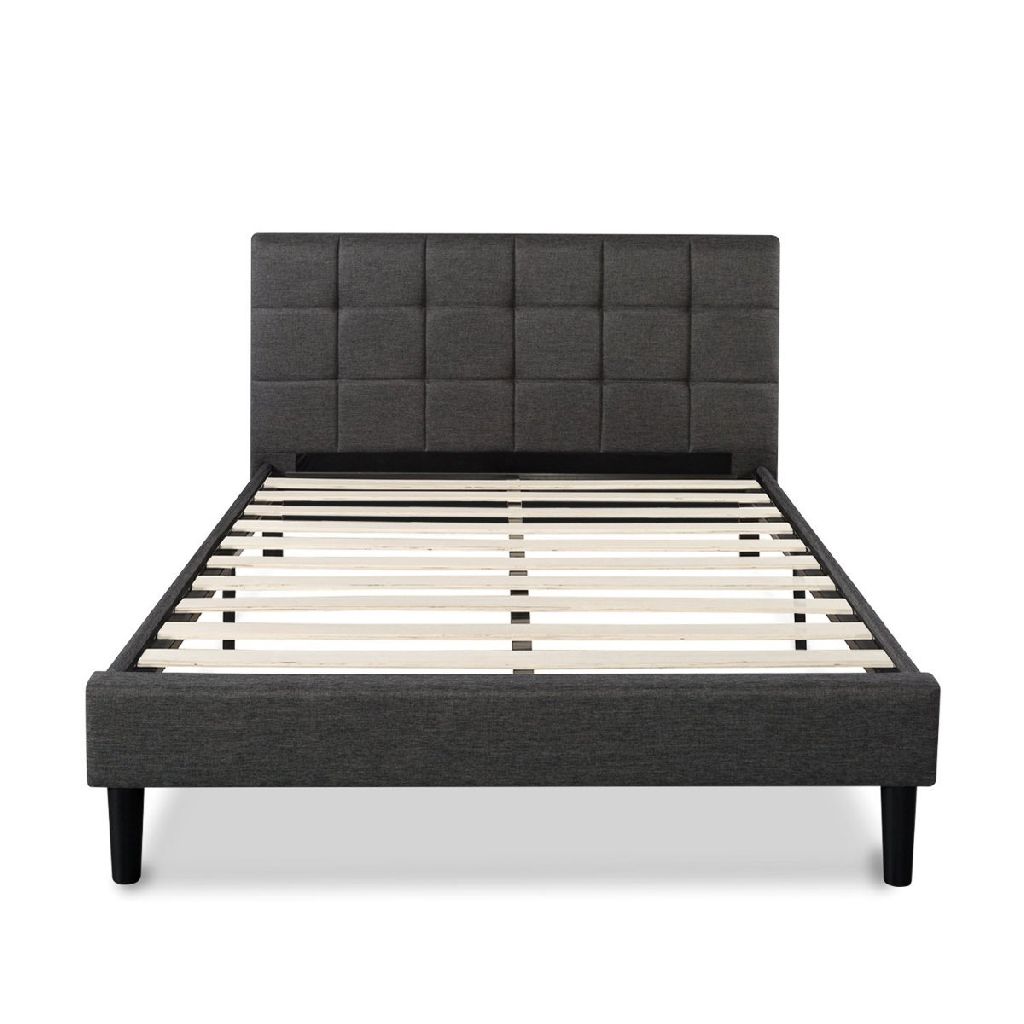 Zinus Lottie Upholstered Standard Bed Frame (Grey, Queen) $99 + Free Shipping