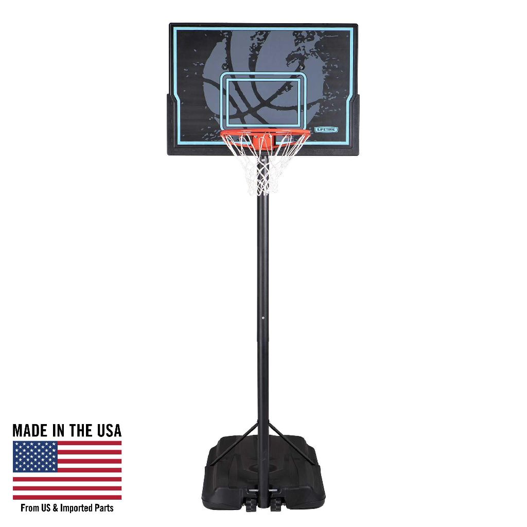 44" Lifetime Adjustable Height All-Weather Portable Basketball Hoop (Black)