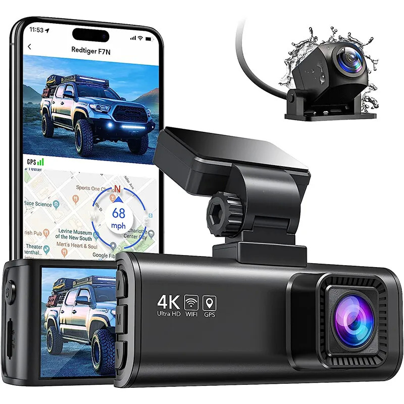 (Certified Refurbished) RedTiger 4K Dual Facing Dash Camera w/ 64GB SD Card $64 + Free Shipping