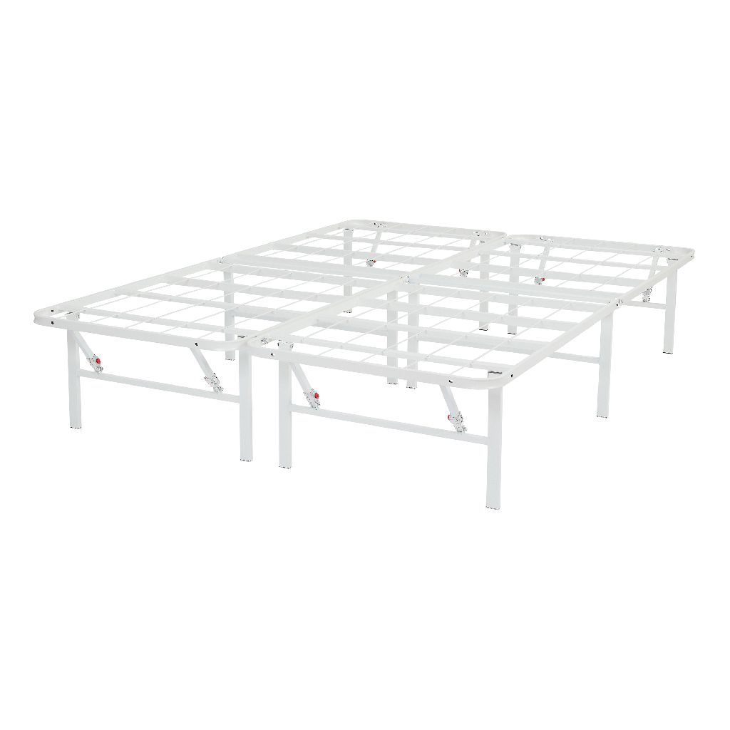 Mainstays 14" High Profile Foldable Steel Queen Platform Bed Frame, White + Free Shipping $59