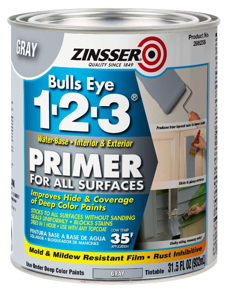 1-Quart Zinsser Bulls Eye 1-2-3 All Surface Primer (Gray) $8.47 + Free Shipping w/ Prime or on $35+