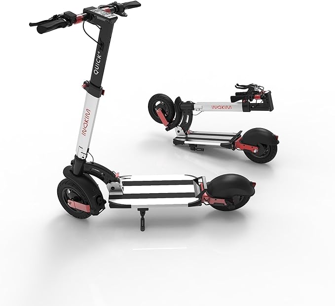 Inokim Quick4 Super 44-Mile Foldable Electric Scooter w/ Adjustable Suspension & 10" Pneumatic Tires (Silver)