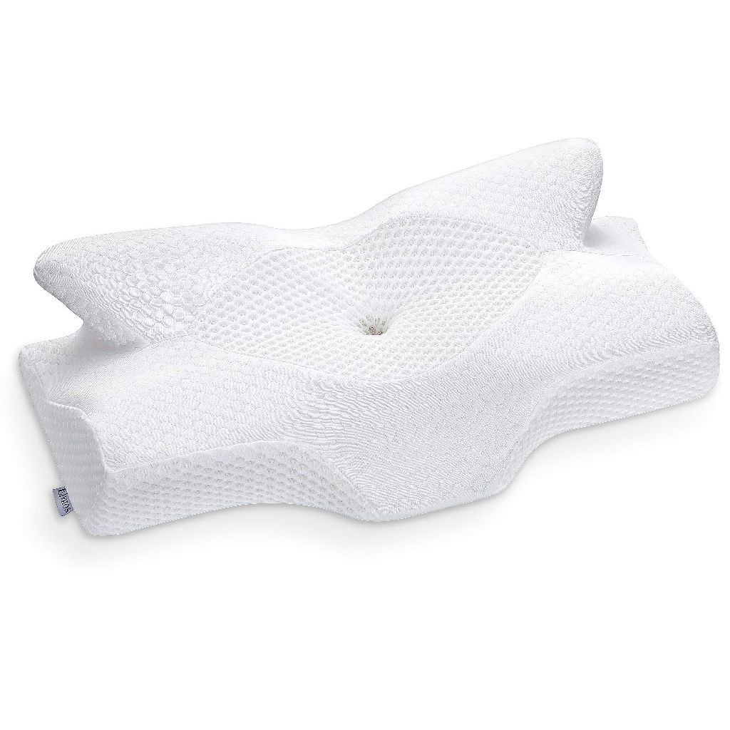 Elviros Cervical Memory Foam Pillow, Contour Pillows for Neck and Shoulder Pain, Ergonomic Orthopedic Sleeping Neck Contoured Support Pillow