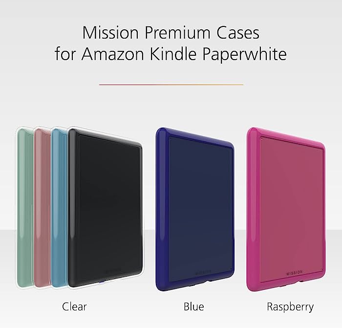 Made For Amazon Clear Case with Screen Protector for Kindle Paperwhite (2018 Release), by Mission Cases