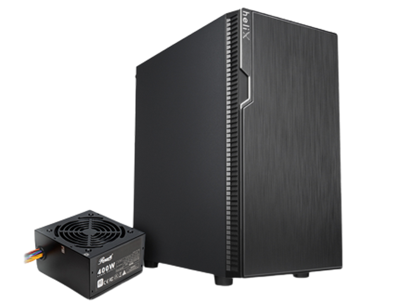 Rosewill FBM-X2-400-HELIX Micro ATX Mini Tower Desktop Computer Case with Pre-Installed 400W PSU