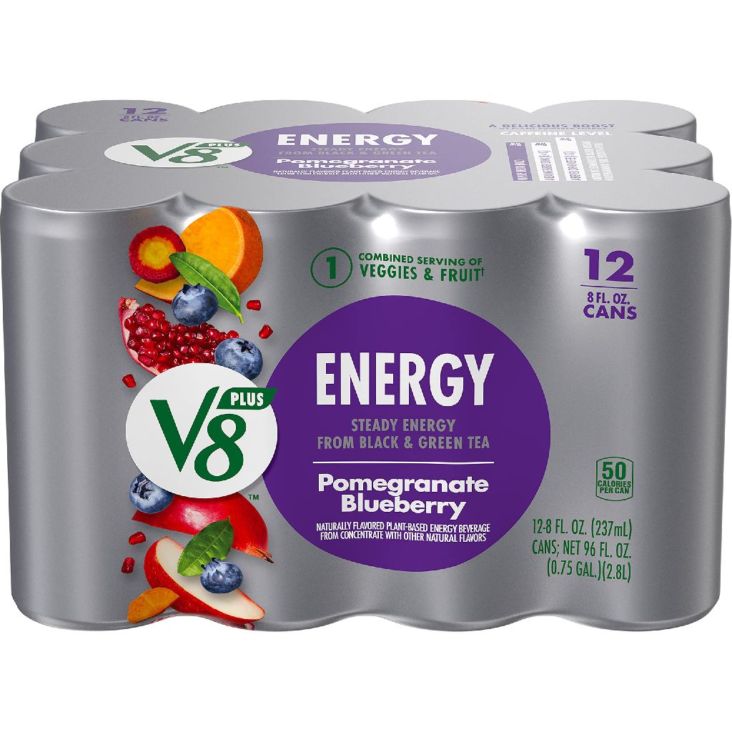 12-Pack 8-Oz V8 +ENERGY Energy Drink (Various) $6.28 w/ S&S and more + Free Shipping w/ Prime or on $35+