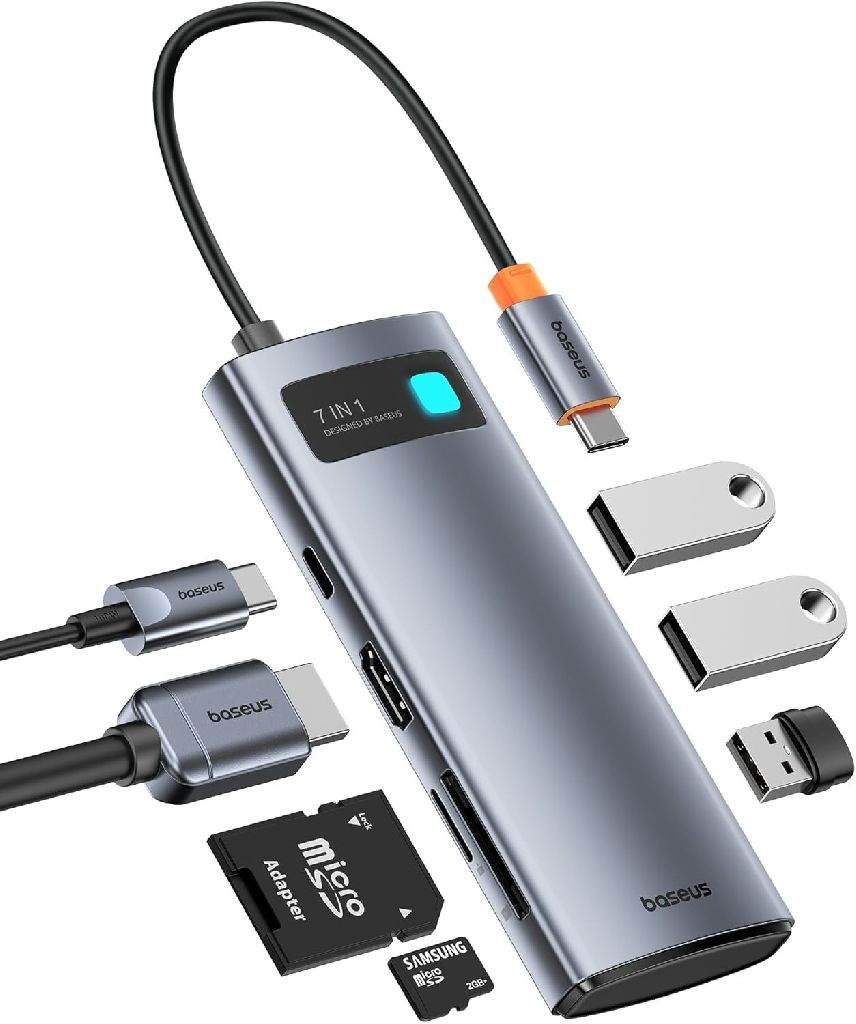 Baseus 7-in-1 USB-C/USB-A Laptop Docking Station w/ 100W PD & 4K HDMI $16 + Free Shipping w/ Prime or $35+ orders