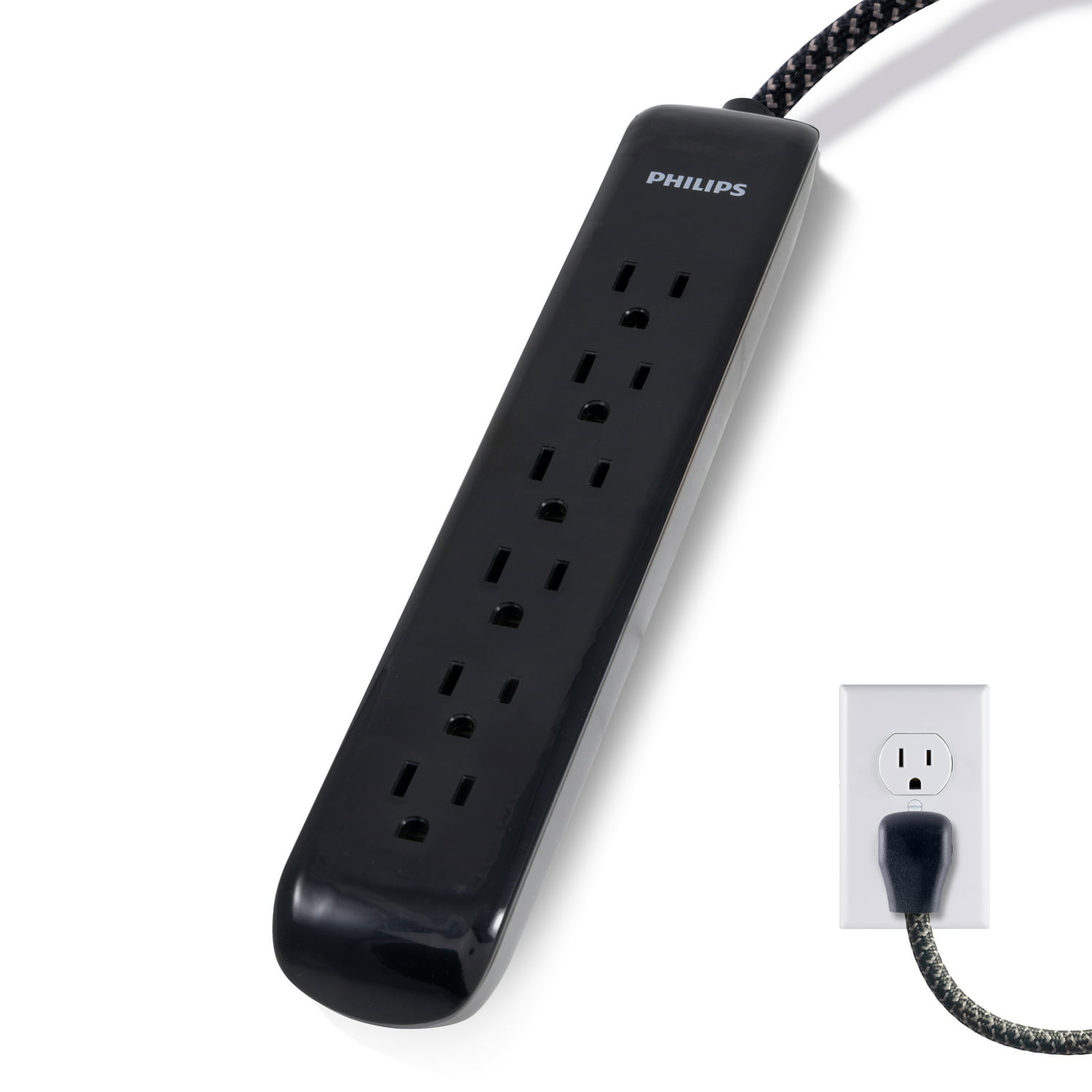 Philips 6-Outlet Surge Protector Power Strip $7 + Free Shipping w/ Walmart+ or on $35+