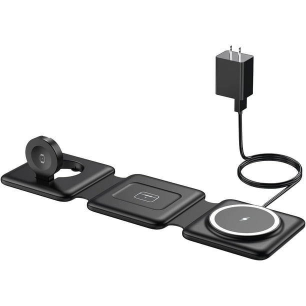 Magnetic Wireless Charger for iPhone: Fodable 3 in 1 Charging Station