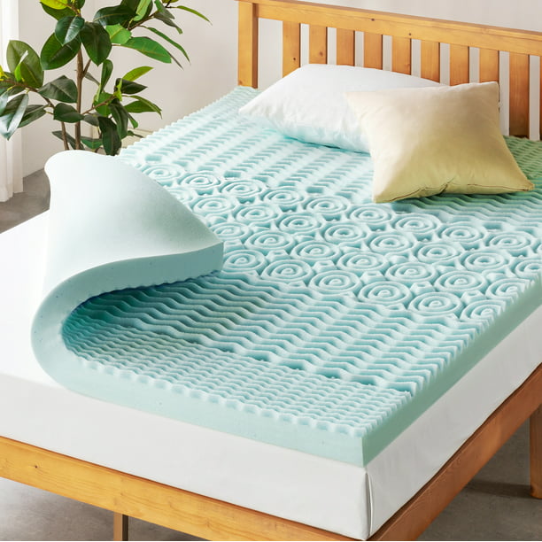 Prime Members: 4" Mellow 5-Zone Cooling Gel Memory Foam Mattress Topper (Queen)