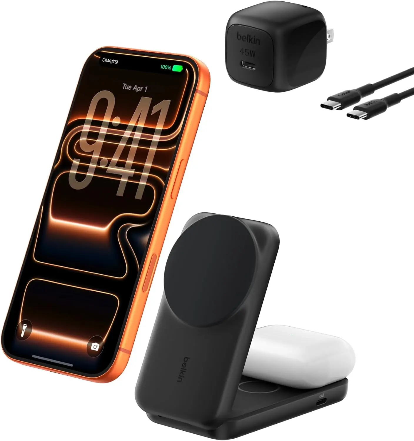 Belkin UltraCharge 2-in-1 Foldable Magnetic 25W Charger