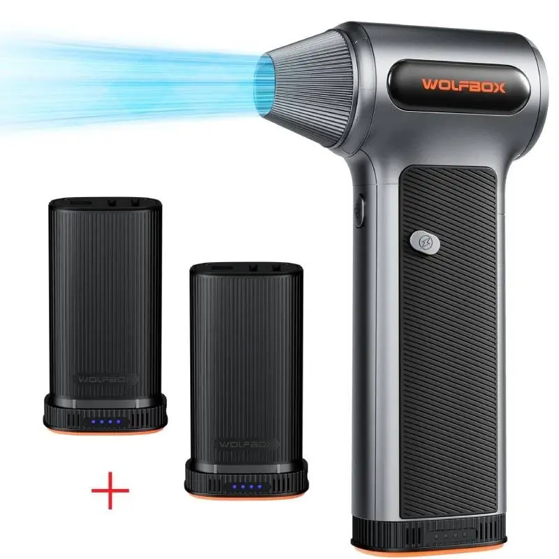 WOLFBOX MF200 Electric Air Duster with Removable Battery,Dual-battery Pack